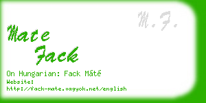 mate fack business card